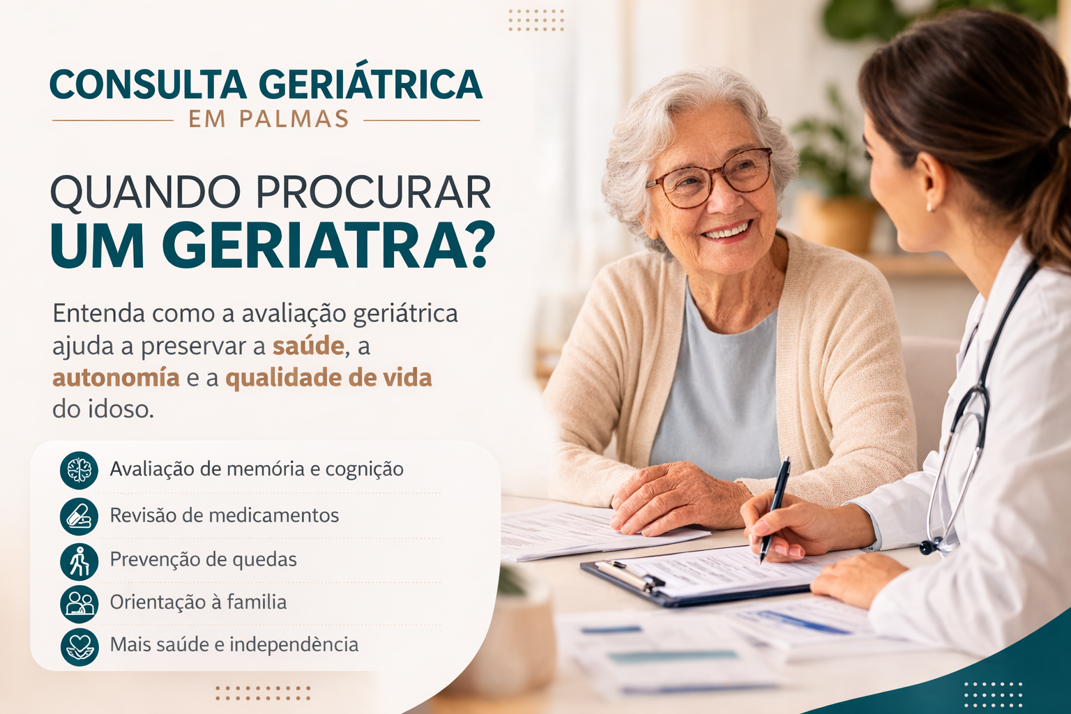 Consulta geriátrica em Palmas: quando procurar um geriatra?